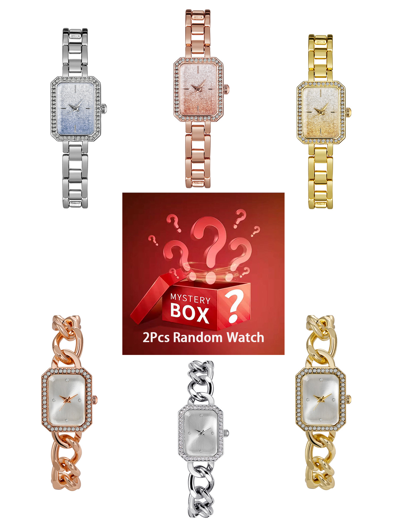 Luxury Watch Square - 2 pieces women's watches mystery box