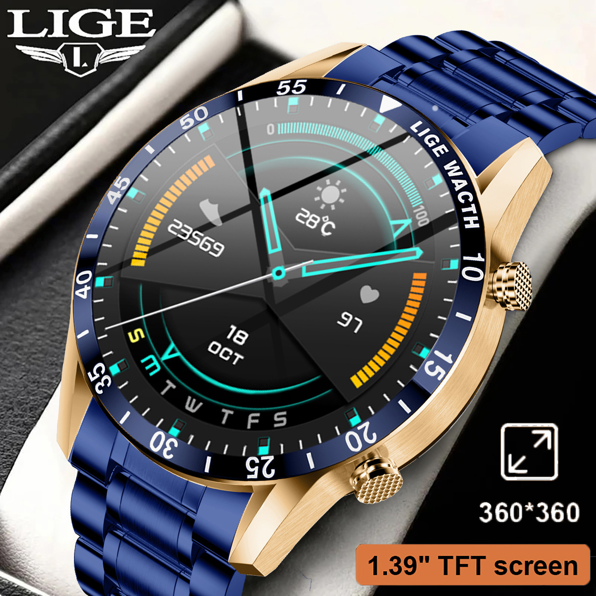 Luxury Watch In The World - LIGE Smart Watch Men Fashion Full