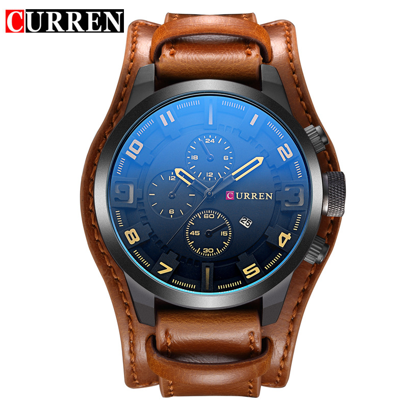 Luxury Watch Apple - CURREN 8225 Luxury Large Dial Calendar