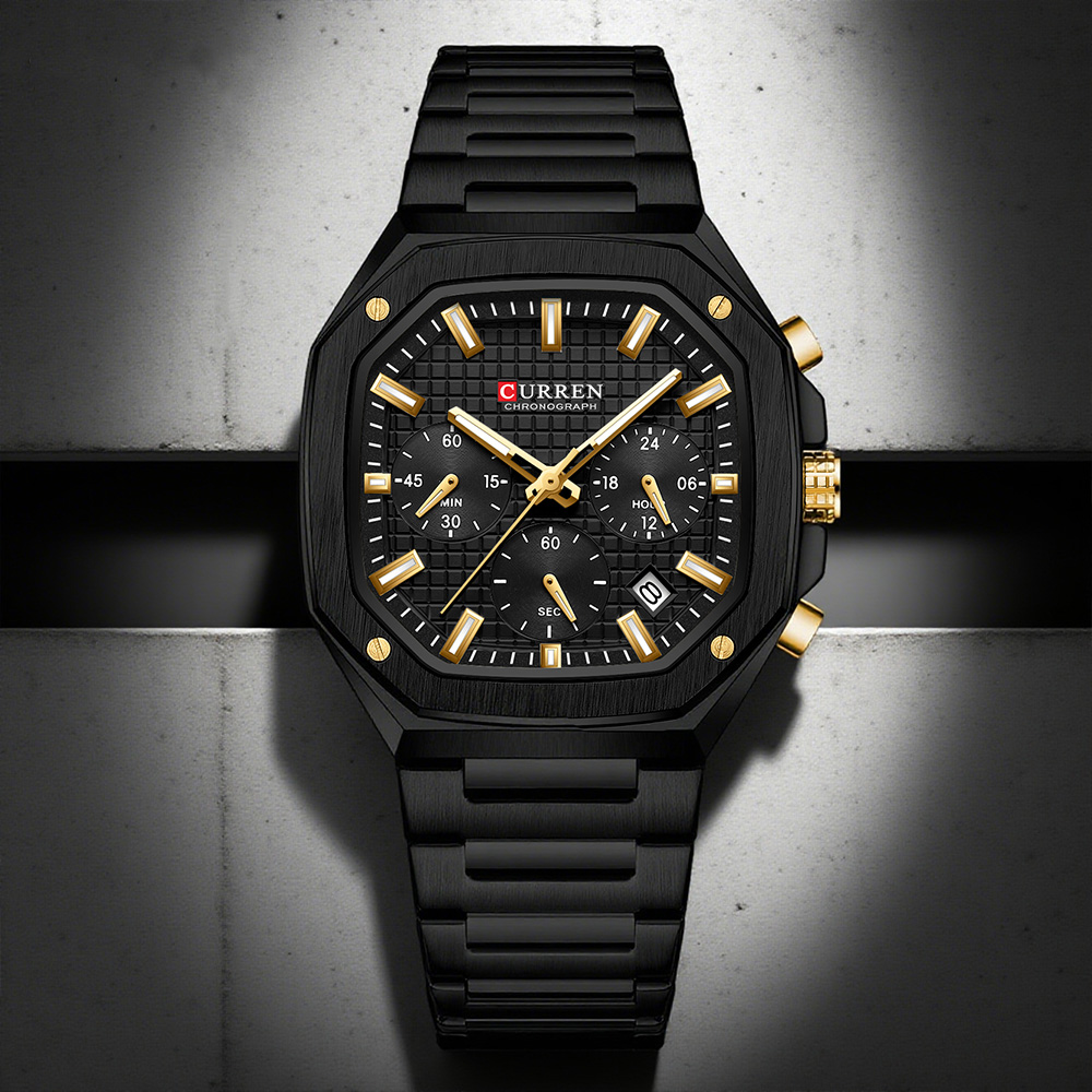 Luxury Watch Square - CURREN Luxury Square Chrono Watch for