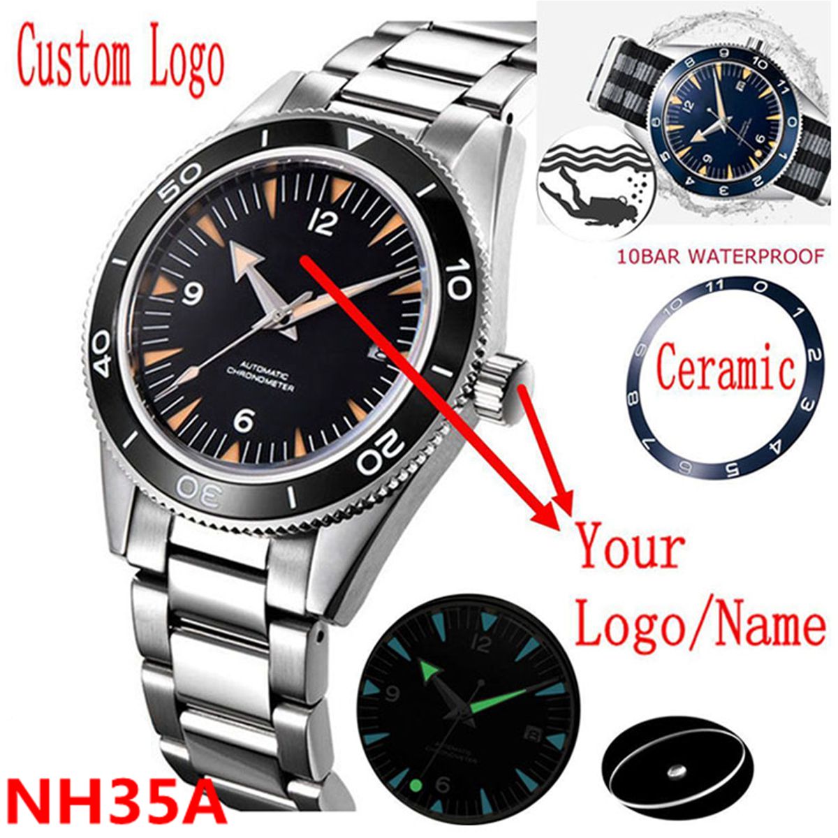 Custom Logo NH35 Movement Watc - огляд і ціна Luxury Watch News