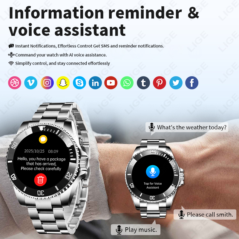 LIGE Business Smart Watch Men  - огляд і ціна Luxury Watch In The World