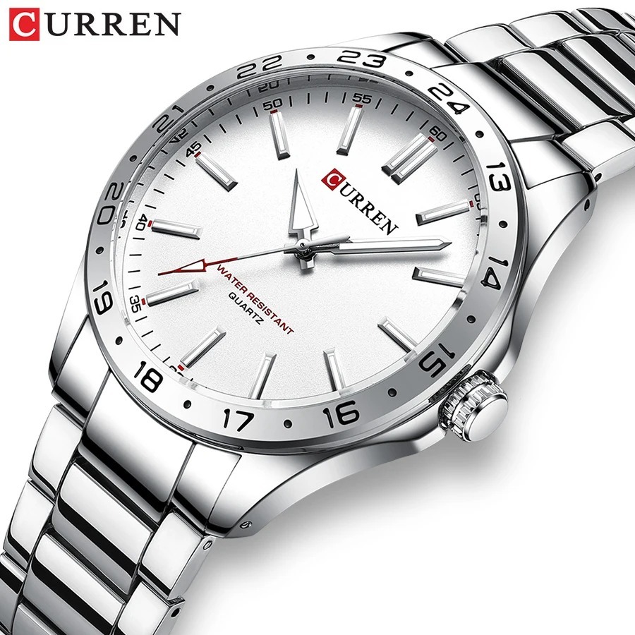 CURREN 8452 Silver White Gift  - огляд і ціна Luxury Watch Apple
