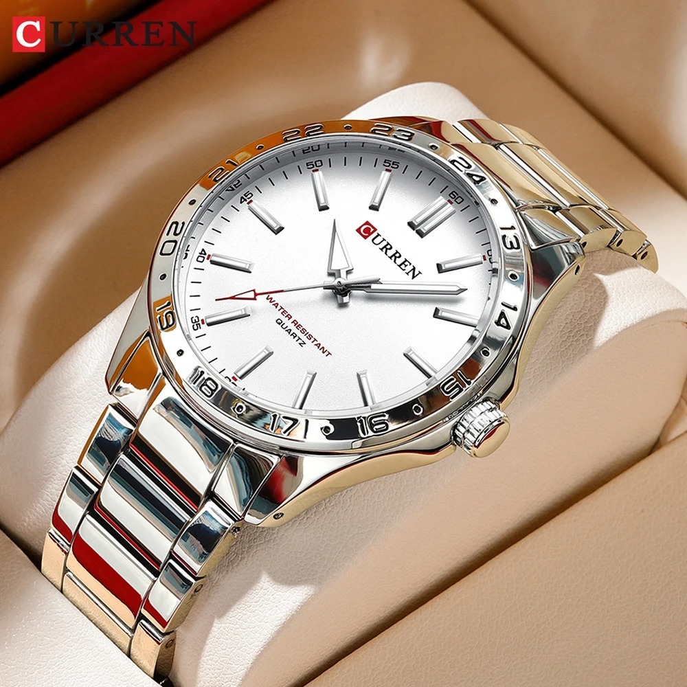 CURREN 8452 Silver White Gift  - огляд і ціна Luxury Watch Apple