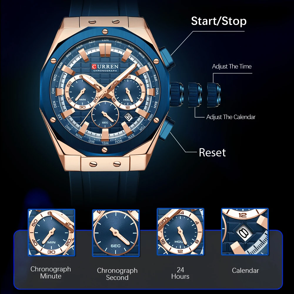 CURREN Luxury Brand High Quali - огляд і ціна Luxury Watch Apple