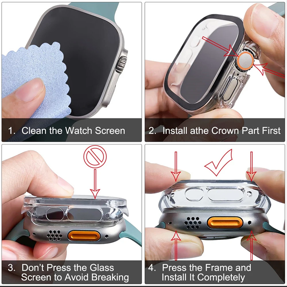 Glass+case For Apple Watch Ult - огляд і ціна Luxury Watch Protection Film