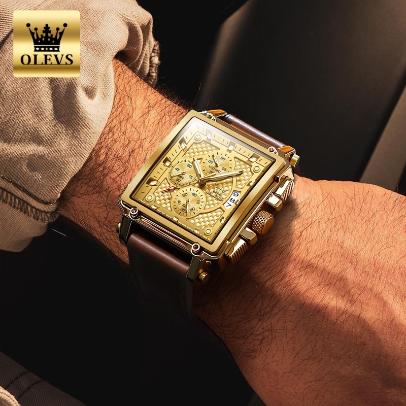 OLEVS Brand Mens Watches Water - огляд і ціна Luxury Watch Square